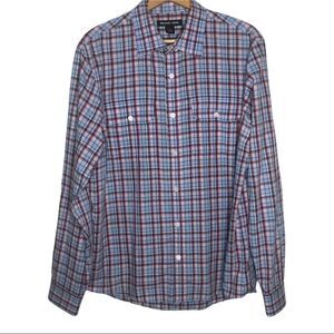 MICHAEL KORS Shirt, Button Down, Plaid Size L